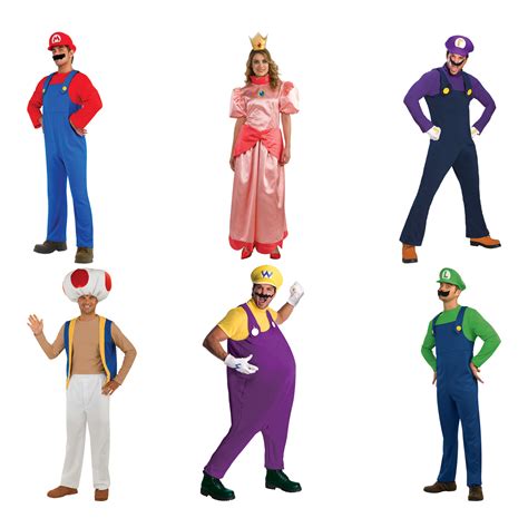 Super Mario Bros Adult Fancy Dress Costumes Nintendo Plumber Party Outfit Ebay