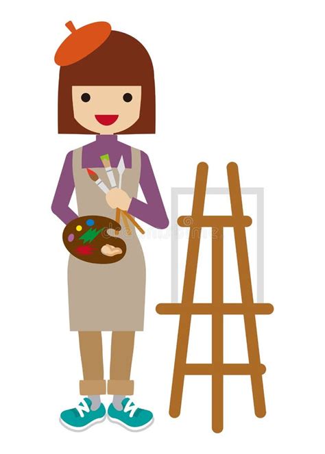 Female Painter Stock Vector Illustration Of Standing 66134311