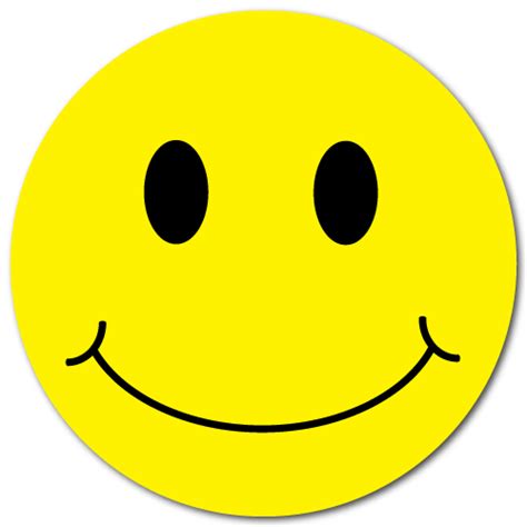 1 Yellow Smiley Face Circle Stickers