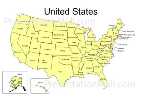 Editable United States Powerpoint Map United States Map States Map