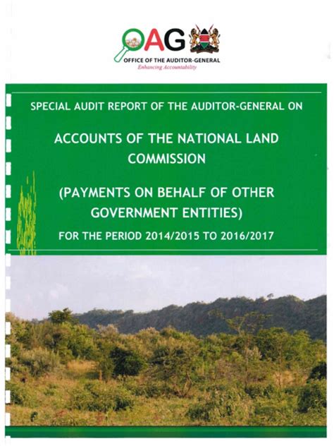 Special Audit Report On National Land Commission Pdf