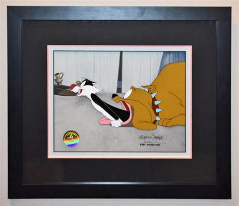 Original Warner Brothers Production Cel Featuring Sylvester And Hector