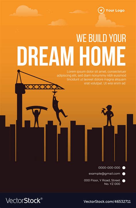 Flyer Design Of We Build Your Dream Home Vector Image