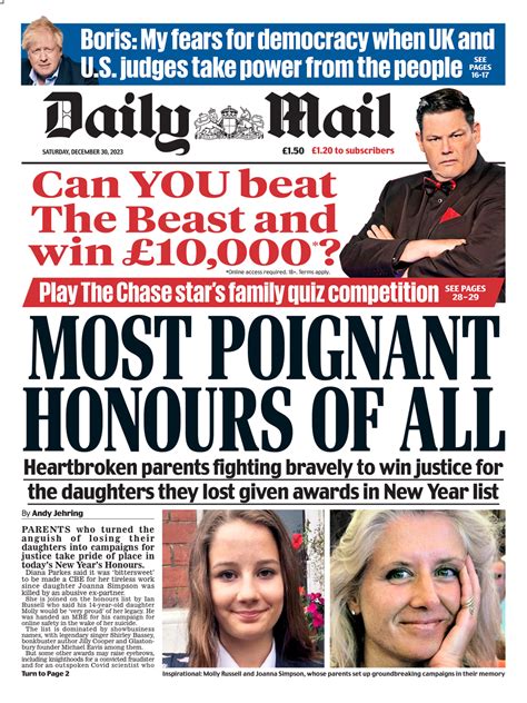 Daily Mail Front Page 30th Of December 2023 Tomorrows Papers Today