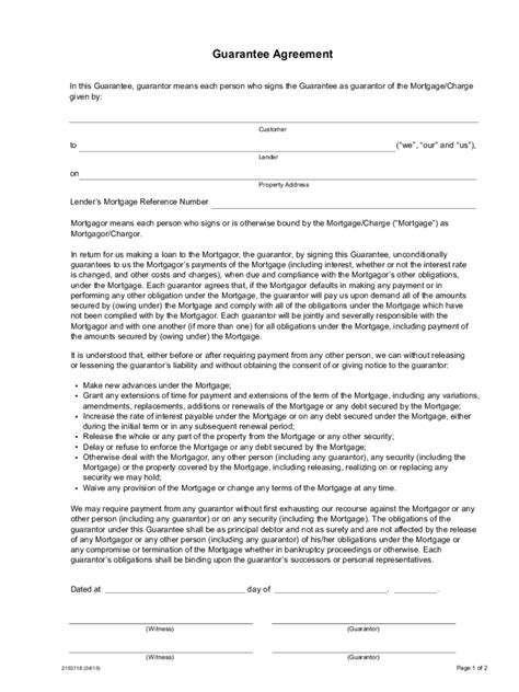 It shows a format and the type of information, which is important to include in this kind of letter. Guarantor Agreement Form - 16 Free Templates in PDF, Word ...