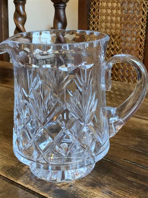 Antiques Atlas Lovely Large Hand Cut Crystal Glass Water Jug Pitcher