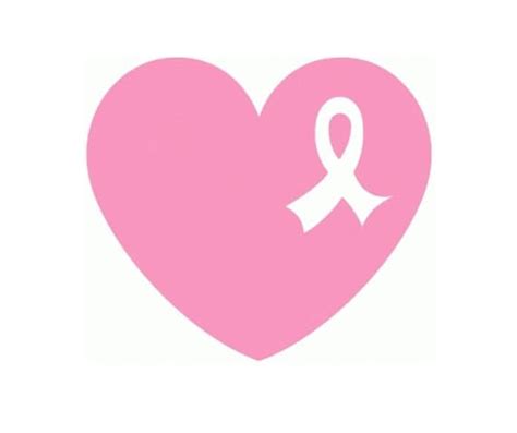 Awareness Ribbon In Heart Decal Car Decal Breast Cancer