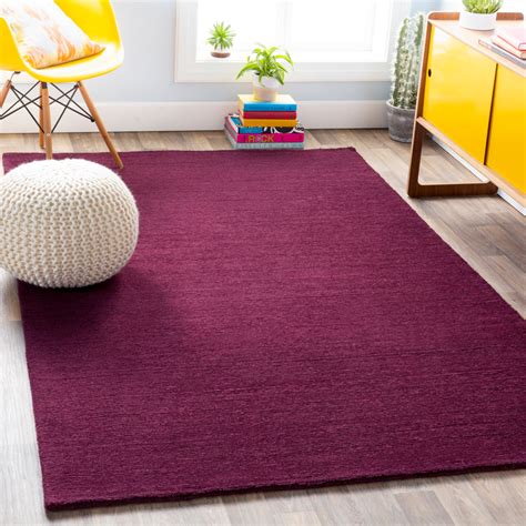 Surya Mystique M 5326 Eggplant Solid Colored Wool Rug From The Solid