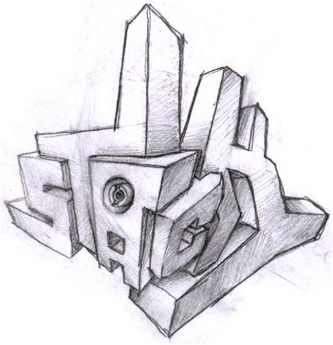 How To Draw 3d Graffiti Sketches