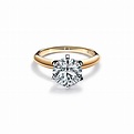 The Tiffany® Setting in 18k yellow gold: world's most iconic engagement ...