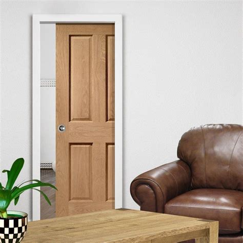 Compare click to add item mastercraft® oak solid core door only to the compare list. Victorian Oak 4 Panel Single Evokit Pocket Door - No ...