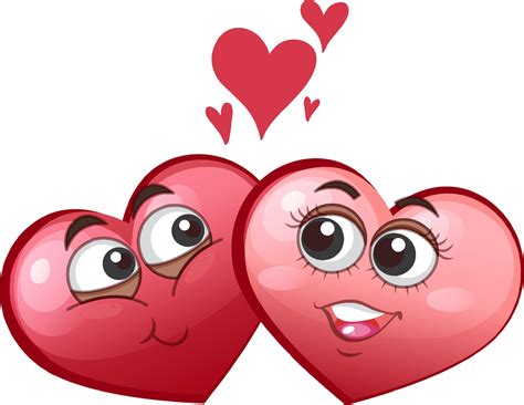 Dos Emoticonos De Corazón Enamorados 6198928 Vector En Vecteezy
