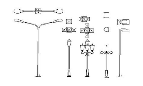 Tipos De Postes De Ilumina O P Blica Bloco Autocad Ilumina O