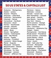 10 Best Us State Capitals List Printable PDF for Free at Printablee
