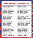 10 Best Us State Capitals List Printable PDF for Free at Printablee
