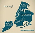 ⊛ Mapa de Nueva York 🥇 Político | Con Nombres Imágenes HD | 2022