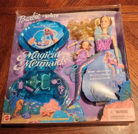 vintage barbie krissy magical mermaids dolls light up seashell new in box 2000 79 99 picclick