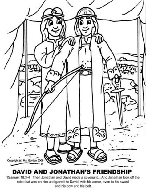 The Incredible David And Jonathan Coloring Page Intended To Motivate To