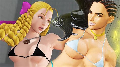 Street Fighter 5 Swimsuit Battle Karin Vs Laura 1080p 60fps Hd Youtube