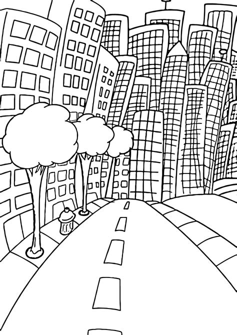 Adult Coloring Pages Cityscapes Coloring Pages