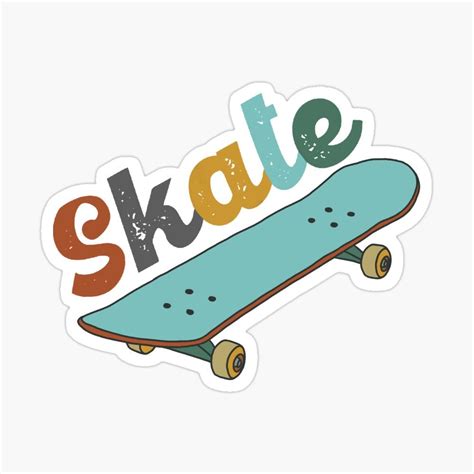 skateboard retro sticker for sale by pickle lily skateboard stickers cool stickers skate