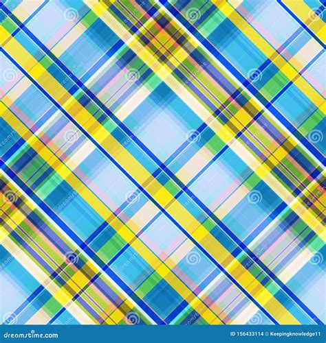 Seamless Checkered Pattern Made Of Yellow Blue And Green Diagonal