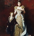 La reina regente María Cristina de Habsburgo y su hijo Alfonso XIII ...