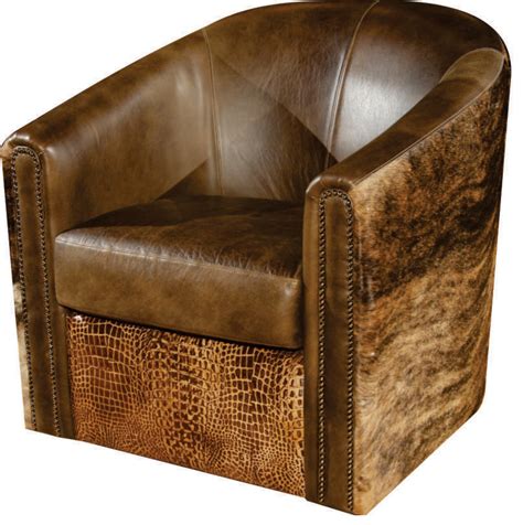 Rustic Swivel Tub Accent Chair Southwestern Armchairs And Accent