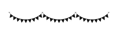 Blank Banner Bunting Garland Silhouette Template For Scrapbooking