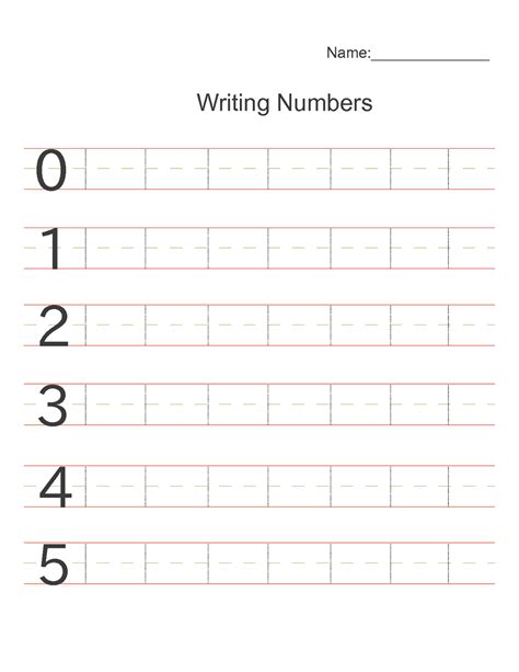 Pdf Writing Numbers Worksheets