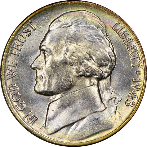 1943 P 5c Ms Jefferson Five Cents Ngc