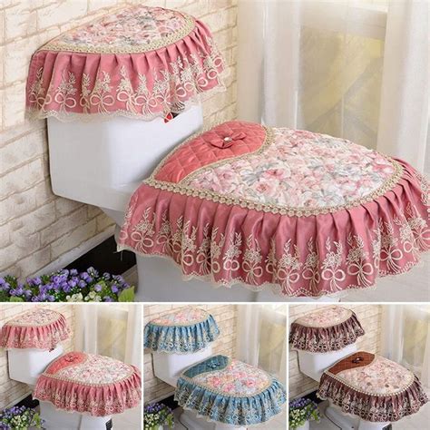 Toilet seat covers are designed to provide superior hygiene and personal safety in the washroom. Hot Toilet Seat Cloth Set Lace Washable Tank Lid Cover Mat ...