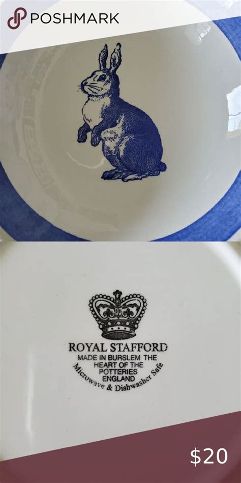 Royal Staffor Blue Bunny Bowl New Perfect 9 Blue Rabbit Bowl Made In