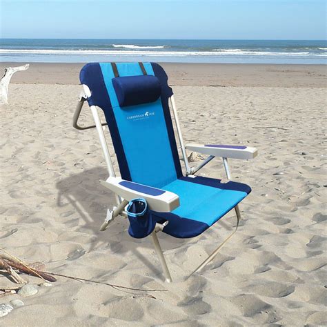 5 Position Beach Chair Cup Holder Portable Lightweight Backpack Beach
