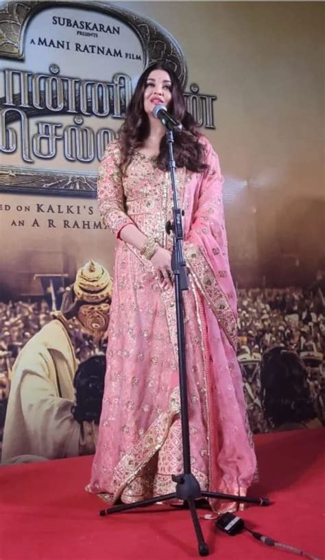 Aishwarya Rai In A Pink Anarkali Suit At At Ps Audio Launch Event Fashionworldhub
