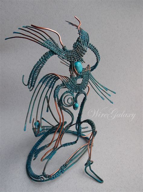 Sculpture By Wiregalaxy Made Of Patinated Copper With Howlite Technique