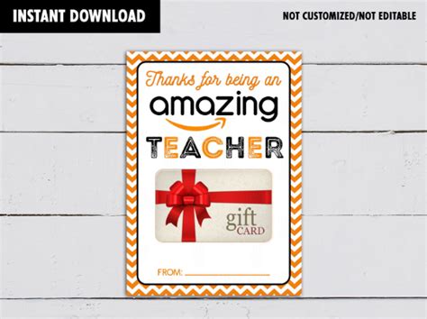 Thanks For Being An Amazing Teacher T Card Holder Printable Amazon