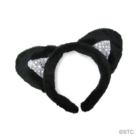 Deluxe Black Cat Ears And Tail Costume Set Halloween Cosplay Party Kit