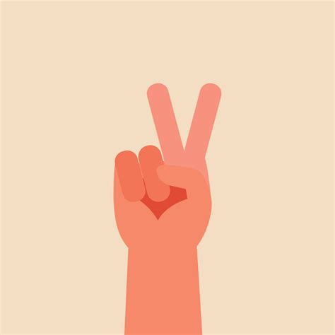 Victory Hand Sign Illustration 14419145 Vector Art At Vecteezy