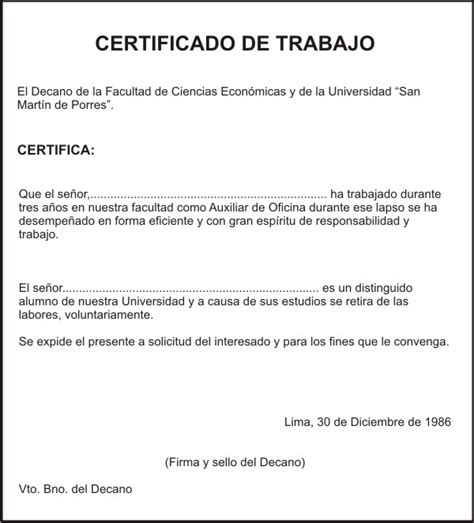 Certificado De Trabajo Modelo En Word Actualizado Abril