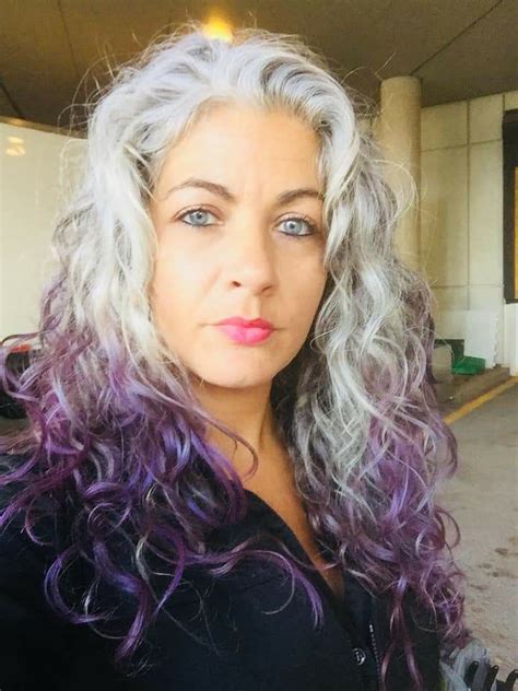 Purple Grey Hair Grey Hair Over Grey Curly Hair Silver Grey Hair