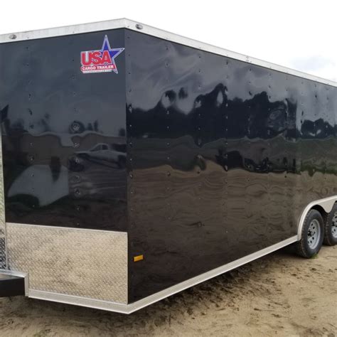 Low Price Enclosed Trailers 85x20 Black 3500 Ad 160 Usa Cargo Trailer