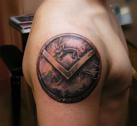 At tattoounlocked.com find thousands of tattoos categorized into thousands of categories. greek spartan shield tattoo | EntertainmentMesh