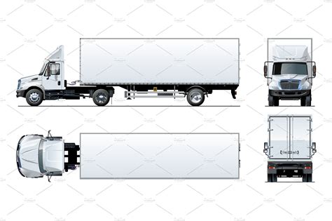 Icon Of Truck Semi Truck Vector Illustrations Creative Market 253