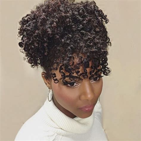 Black Women Natural Hair Puff 130gclip In Kinky Curly