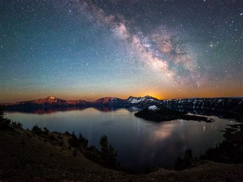 Milky Way Rising Over Crater Lake Or Smithsonian Photo Contest