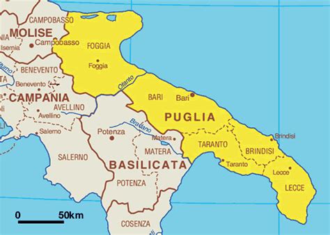 Puglia Italia Mapa Increíbles Imágenes Gratis
