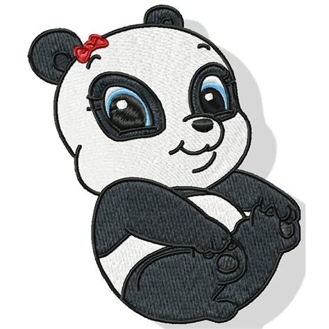 Cute Baby Panda Machine Embroidery Pams Embroidery Designs