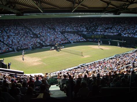 A first glimpse of the new no.1 court, to be completed in 2019, and featuring improved facilities for spectators, players and a retractable roof. File:Federer serve wide view Wimbledon 2006.JPG ...
