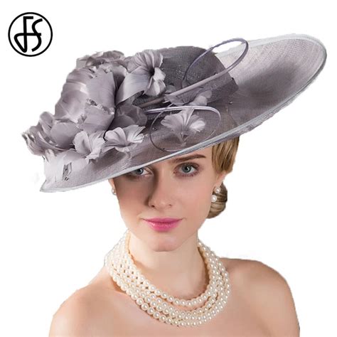 Fs Royal Hat For Women Wedding Hats Big Wide Brim Vintage Sinamay Church Hats Ladies Kentucky